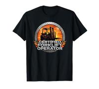 Certified Forklift Operator Industrial Sunset Flame Camiseta