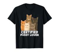 Certified Pussy Lover Funny Pussy Cat Meme Adult Joke Camiseta