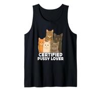 Certified Pussy Lover Funny Pussy Cat Meme Adult Joke Camiseta sin Mangas