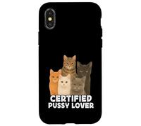 Certified Pussy Lover Funny Pussy Cat Meme Adult Joke Carcasa para iPhone X/XS