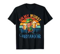 Cerveza alemana con salchichas Vintage On My Wurst Behavior Oktoberfest Camiseta