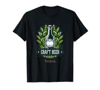 Cerveza artesanal Logo Emblema Botella Cerveza Cerveza Camiseta