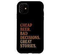 Cerveza barata malas decisiones grandes historias divertido diseño de barra de buceo Carcasa para iPhone 11