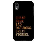 Cerveza barata malas decisiones grandes historias divertido diseño de barra de buceo Carcasa para iPhone XR