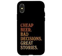 Cerveza barata malas decisiones grandes historias divertido diseño de barra de buceo Carcasa para iPhone X/XS