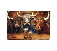 Cerveza De Bar Three Cows Pared Muestra Placa Retro Letrero De Estaño Vintage Carteles De Pared De Metal para Cafetería Cocina Jardín 20X30Cm