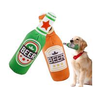 Cerveza de Juguete Para Perros 2-Piece Set of Juguetes Para Masticar con Chirridos Botella Cerveza Peluche Juguete de Peluche Para Perros Anti-Aburrimiento Juguetes Para Perros Para Todos Los Tamaños