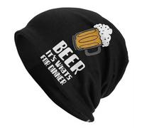 Cerveza es lo Que Hay para cenar Cálida Gorra de Punto de Moda Gorro Gorro de Exterior Otoño Invierno Gorros de Exterior para Adultos Unisex