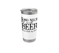 Cerveza helada de cuello largo nunca rompió mi corazón Vaso térmico de acero inoxidable de doble pared