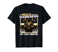 Cerveza Irlandesa Vintage Hello Darkness My Old Friend Black Cat Camiseta