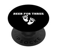 Cerveza New Dad para Three Baby Feet Hearts PopSockets PopGrip Adhesivo