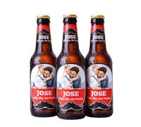 Cerveza Personalizada Día del Padre con Foto y Nombre - Papá, Ideas Regalos para Regalar Papá, Regalo Navidad Cumpleaños (3 Botellines)