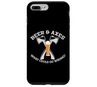 Cerveza Y HACHAS ¿Qué podría Salir Mal? Meme Divertido Lanzamiento de hachas Carcasa para iPhone 7 Plus/8 Plus