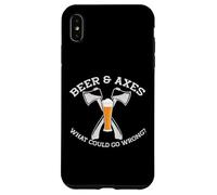 Cerveza Y HACHAS ¿Qué podría Salir Mal? Meme Divertido Lanzamiento de hachas Carcasa para iPhone XS MAX
