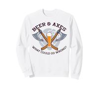 Cerveza Y HACHAS ¿Qué podría Salir Mal? Meme Divertido Lanzamiento de hachas Sudadera