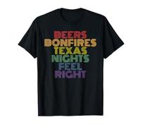 Cervezas Hogueras Texas Nights Feel Right Retro Vibes Camiseta