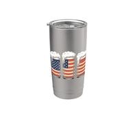 Cervezas Star Spangled 4 de julio, diversión de fiesta de bebidas 4 de julio Vaso térmico de acero inoxidable de doble pared