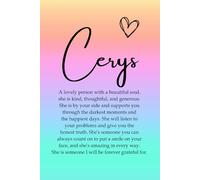 Cerys: A unique Welsh notebook journal for women, ideal as a birthday gift for coworkers, work colleagues, family and friends, great for journaling, goal setting and ideas