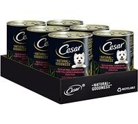 Cesar Alimento para Perros Natural Goodness para Adultos, 6 latas, 6 x 400 g - Comida para Perros equilibrada Premium húmeda, Rica en Vacuno, Fabricada con Ingredientes Naturales