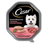 CESAR bandeja 150 g - comida húmeda completa para perros adultos, terrina con delicada ternera y aves