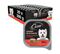 Cesar Comida Húmeda en gelatina para Perros Sabor Buey y Verduras (Pack de 20 Tarrinas x 300g)