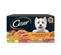 Cesar Comida Húmeda para Perros, Recetas de la Huerta en Paté y Gelatina (4 tarrinas x 150g)
