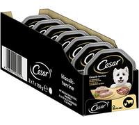 Cesar Comida para Perros, pienso húmedo clásico de Ave y Ternera, Pack de 7 Unidades (Cada Unidad con 2 tarrinas de 150 g)