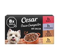 Cesar Comida Húmeda para Perros, Selección Recetas Campesinas en Salsa, Multipack (Pack de 3 x 8 Tarrinas x 150g)