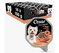 Cesar Guiso Campestre, Alimento Húmedo para Perros Adultos con Pavo, Buey y Hierbas, 14 Unidades de 150 g