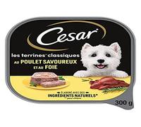 CESAR Les Classiques - Barquettes de poulet en terrine pour chien adulte, 20 barquettes de 300g