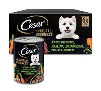 Cesar Natural Goodness Comida Húmeda para Perros Adultos con Cordero, Zanahorias, Patatas y Espinacas (Pack de 6 Latas x 400g)