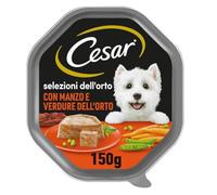Cesar - selezioni del orto, Delicada fuagrás con Manzo Y verdurine, para Perros Adultos, 150 g