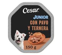 Cesar Comida Húmeda para Perros Cachorros Sabor Pavo y Ternera Tarrina - Pack 14 x Tarrina 150 gr