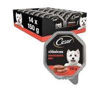 César Tarrina para perros clásicos de buey de 150g [pack de 14]