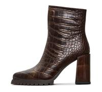 Cesare Gaspari- Croc Block Heel Boots Helen - Brown- Shoes- Mujer- Marrón- 37 EU- Croc Block Heel Boots Helen - Brown