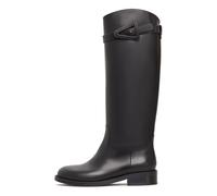 Cesare Gaspari- Elegant Riding Boots with Buckle Detail Zoe - Black- Shoes- Mujer- Negro- 41 EU- Elegant Riding Boots with Buckle Detail Zoe - Black