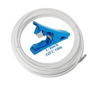CESFONJER 10 Metros Tubo de Agua Blanco 1/4" (6.3 mm), Kit de Tubería de Suministro de Agua Para Sistemas de Ósmosis Inversa, Refrigeradores, Máquinas de Café Espresso, y Filtros de Agua.