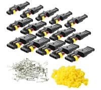 CESFONJER 15 Pcs Electrico Impermeables Conector, Conectores Sellado Impermeable Sellado Impermeable 2, 3, 4 Canales Pin para Coche Motos
