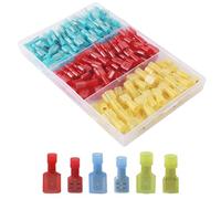 CESFONJER 160 Pcs conectores de cable totalmente aislados de nailon para terminal, almohadilla macho/hembra, juego de conectores eléctricos de (rojo / 22-16AWG, azul / 16-14AWG, amarillo / 12-10AWG)