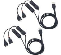 CESFONJER 1m Cable Extension USB Splitter Y con interruptor de encendido/apagado para datos y energía, para grabadora de conducción, ventilador USB, tiras de LED (2pcs)