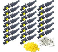 CESFONJER 20 Pares Electrico Impermeable Conector, Clavija Conector, Impermeable del Coche Conector, Conectores Sellado Sellado 1 Canales Pin para Coche Motos