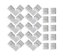 CESFONJER 20 piezas accesorios para tiras luz contienen conector tira de luz en forma de L de 4 pines, conector sin huecos tira LED de 4 pines para tira LED SMD 5050 multicolor no impermeable de 10 mm