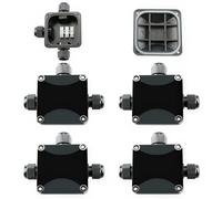 CESFONJER 4Pcs IP66 caja de conexiones eléctricas a prueba de agua, 3 vías caja de conexiones eléctricas externas acoplador exterior PG11 glándula de cable 5-10 mm.