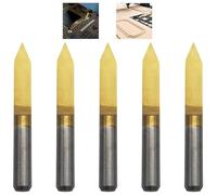 CESFONJER 5 Pcs Broca de carburo recubierto titanio, 3.175mm Shank 45 Grados 0,1 mm punta Grabado Bits CNC Router Herramienta Bit