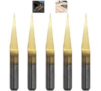 CESFONJER 5 Pcs Brocas Carburo, 3.175mm Shank 10 Grados 0,1 mm punta recubierto titanio Grabado Bits CNC Router Herramienta Bit