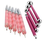 CESFONJER Bolas Para Modelar, Juego de 9 PCS Herramientas de Cerámica y Arcilla Para Escultura Manualidades/Arte de Uñas Herramientas (Rojo, Acero Inoxidable)