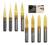 CESFONJER Broca de carburo recubierto titanio, 3.175mm Shank 0,1 mm punta Grabado Bits CNC Router Herramienta Bit (2 Pcs*10°,2 Pcs*20°,2 Pcs*30°,2 Pcs*45°)