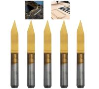 CESFONJER Broca de carburo recubierto titanio, 3.175mm Shank 30 Grados 0,1 mm punta Grabado Bits CNC Router Herramienta Bit(5 Pcs)