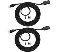CESFONJER Cable Alargador USB 3.0, 1M Cable Extension USB Tipo A Macho a A Hembra, para Mouse,Teclado, Pendrive,TV,Concentrador,Impresora,Computadora,Otros (2 pcs,negro)
