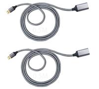 CESFONJER Cable Alargador USB 3.0, 2 pcs Cable Extension USB Tipo A Macho a A Hembra Alta Velocidad 5 Gbps, para Mouse,Teclado, Pendrive,TV,Concentrador,Impresora y Otros (50cm,gris)